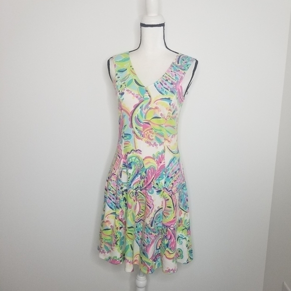 Lilly Pulitzer Dahlia Fit and Flare Toucan Play Sleeveless Dress Sz XS - Picture 5 of 13